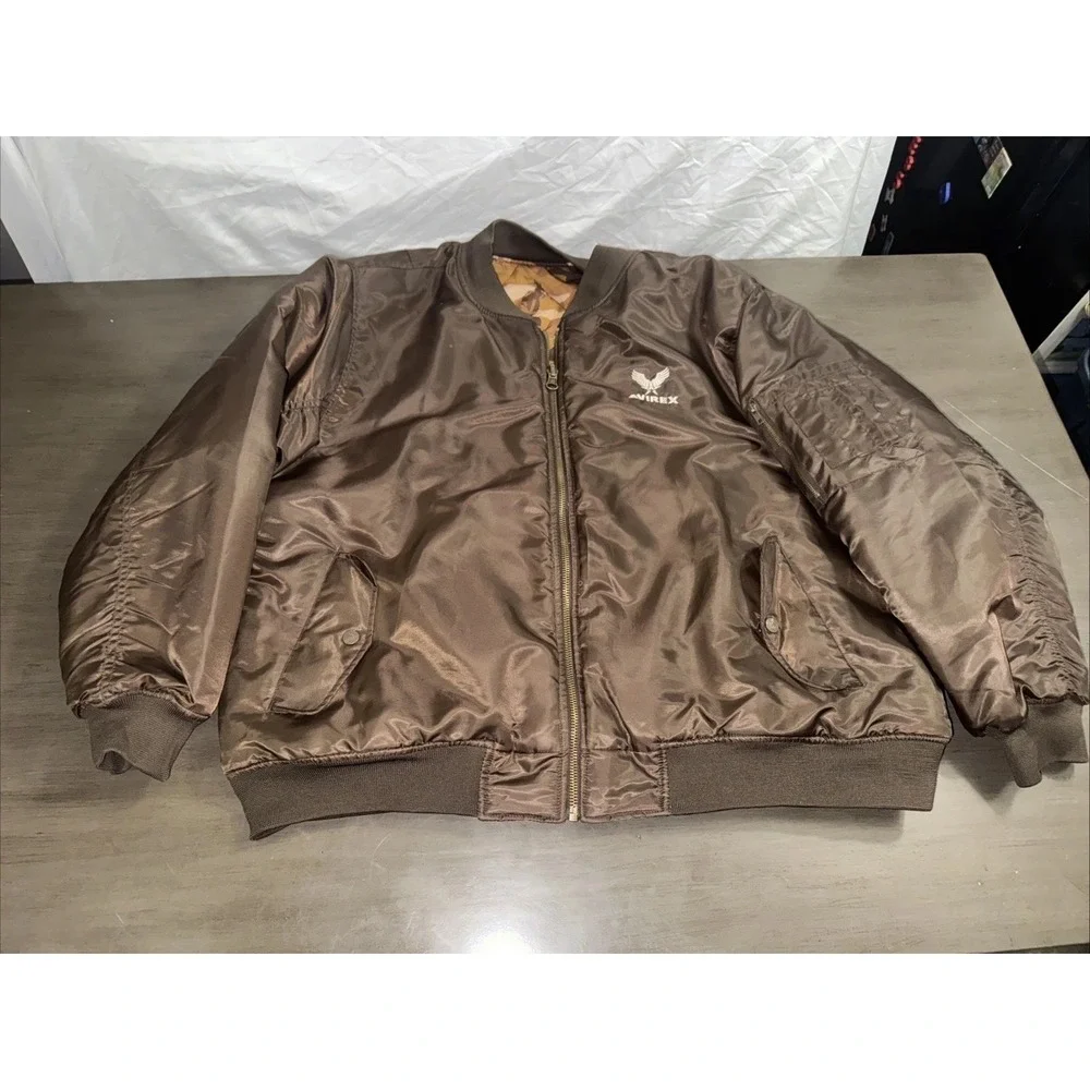 AVIREX Mens Reversible Camo Brown Camouflage‎ Army Outdoor Jacket Eagle XXXL 3XL